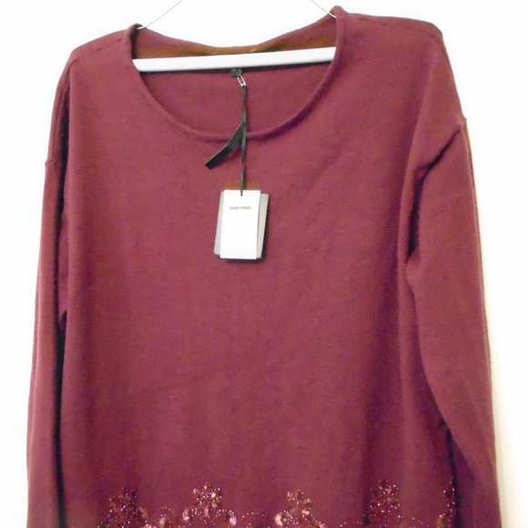 Cacharel Paris Sweaters - Cacharel women's sweater top size M Burgundy NWT